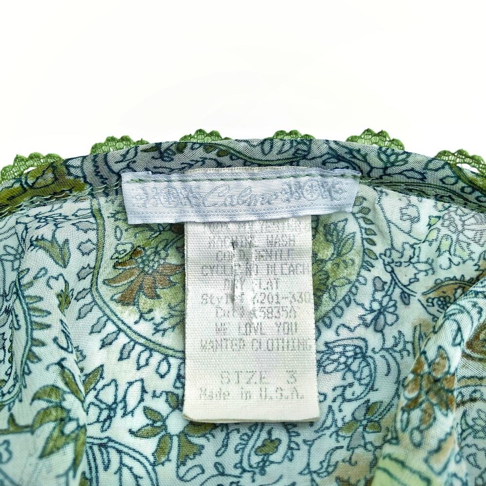 Vintage Y2K Green Paisley Mesh Overlay Slip Midi Dress Fairycore Boho Resort EUC - Picture 7 of 16